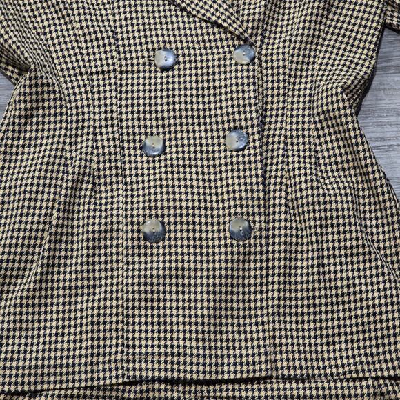 Alyn Paige Vintage 80s Houndstooth Blazer Skirt Suit Set USA Made - Picture 2 of 14